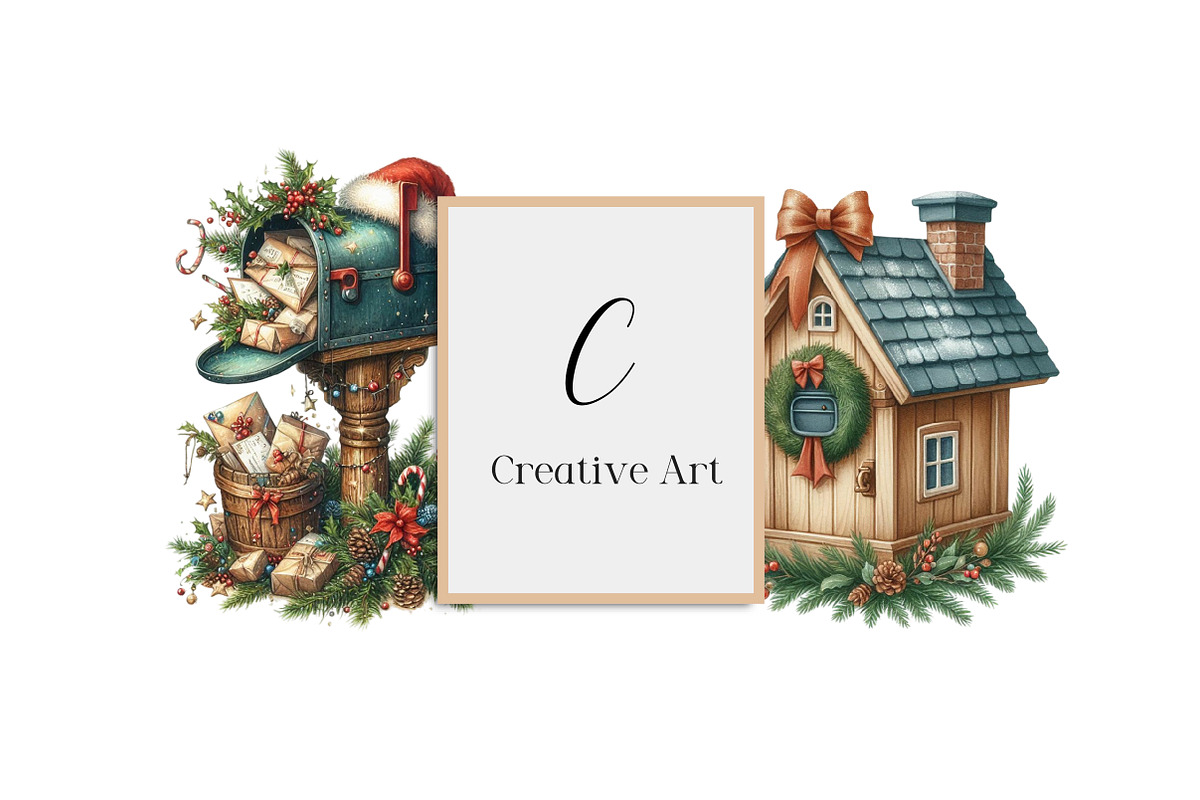 Vintage Christmas Farmhouse Sublimat, an Illustration by Creative Art (Photo 8 of 9)