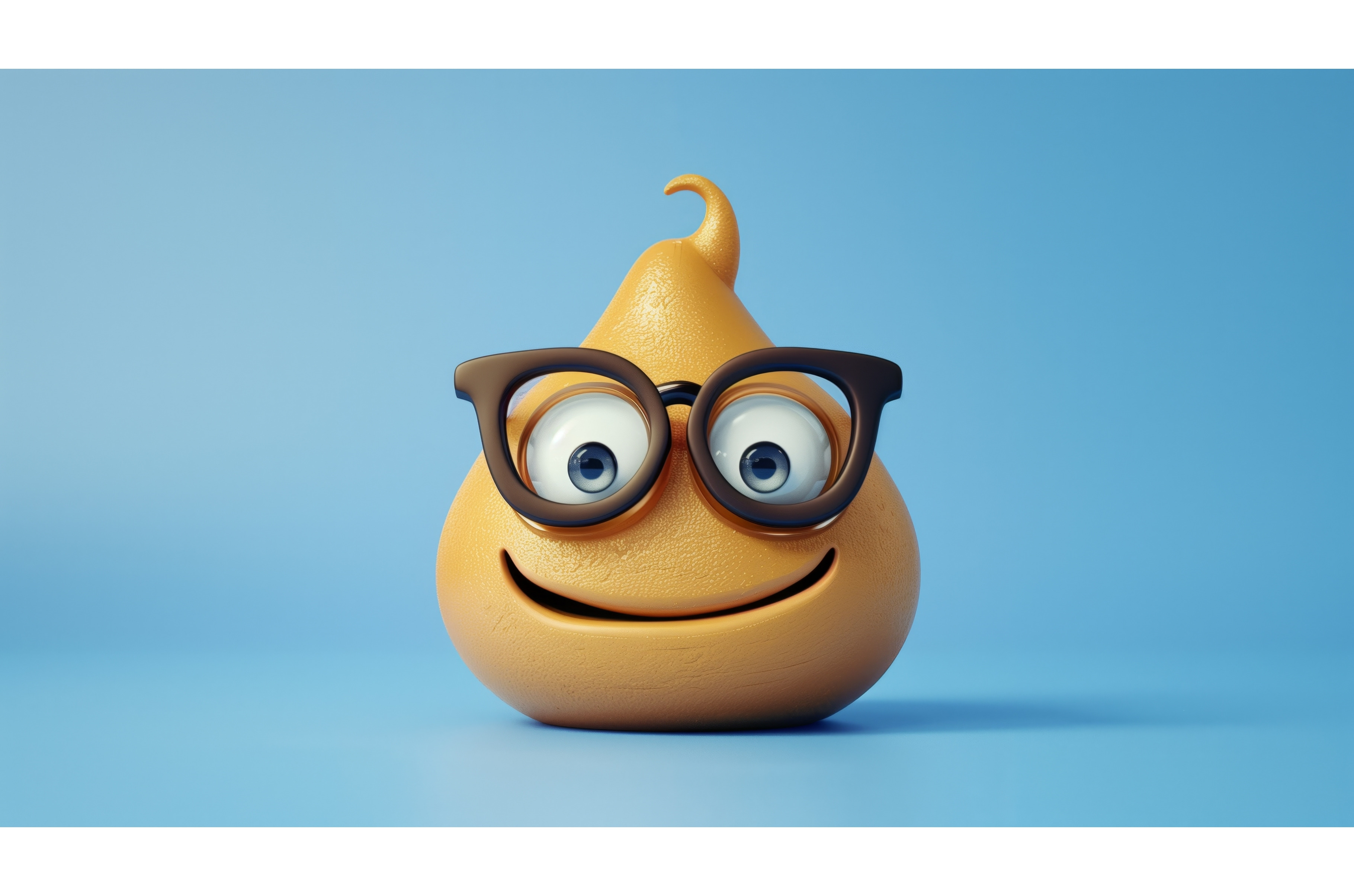 A cheerful cartoon poop emoji, an Object Illustration by Sergey Kotenev