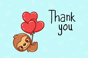 Cute Sloth, Set Animals in Love, an Animal Illustration by ArtVarStudio (Thumbnail 3 of 3)