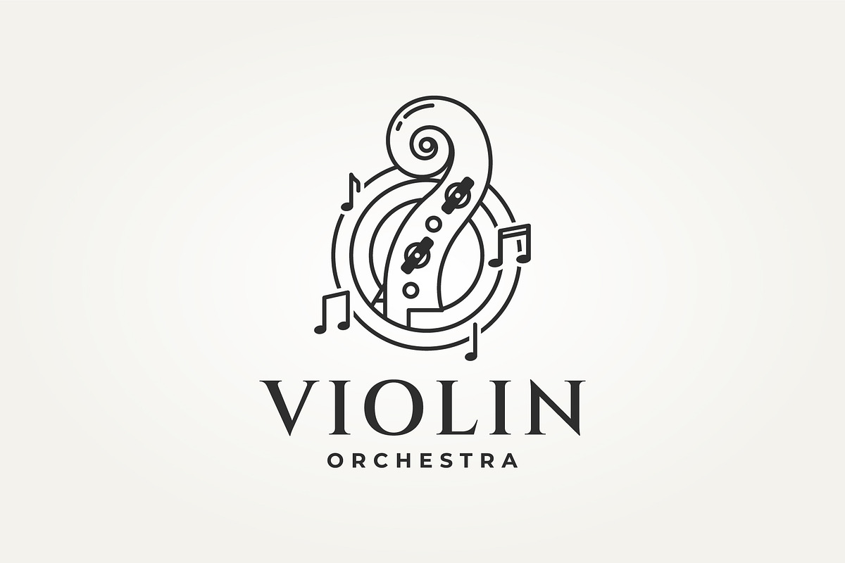 violin headstock with a tone logo, a Branding & Logo Template by Blazybone (Photo 1 of 2)