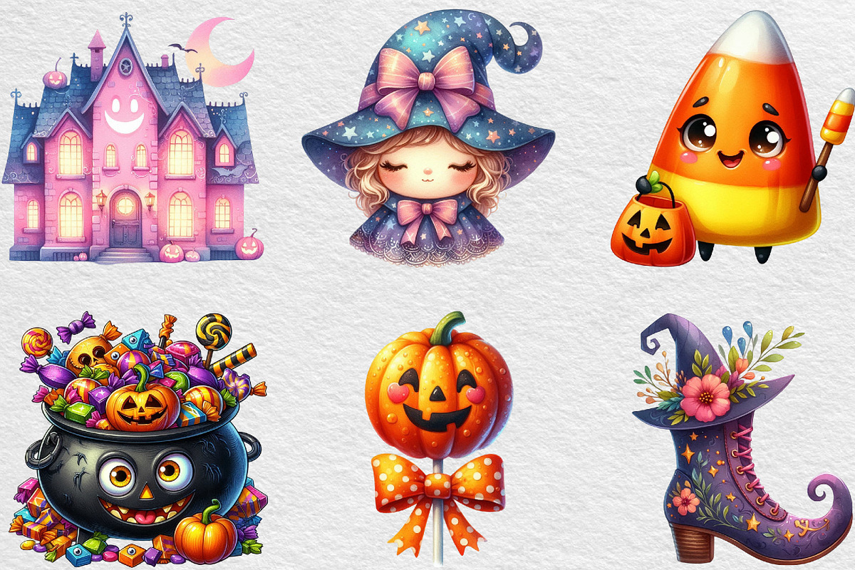 Cute Halloween Clipart, an Illustration by Black Bird Studio (Photo 6 of 6)