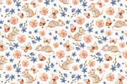 Seamless patterns cute mous, flowers, a Pattern Graphic by Pattern + watercolor (Thumbnail 4 of 13)