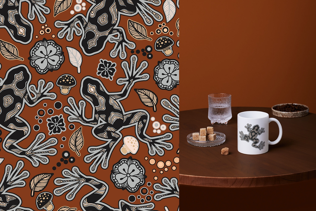 Line Art Frogs Patterns, Borders, a Pattern Graphic by ilonitta (Photo 5 of 13)