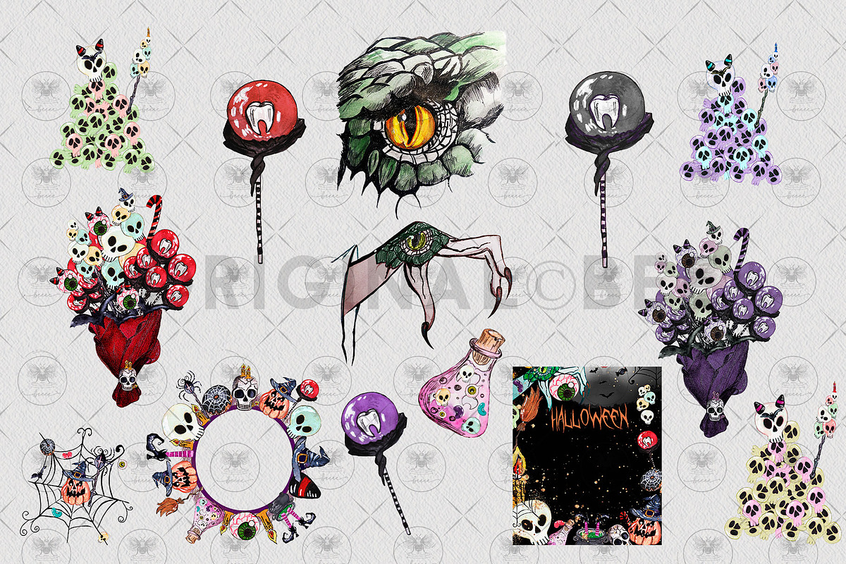 Halloween Pumpkin Witch Clipart, an Illustration by BigCakeBee (Photo 3 of 4)