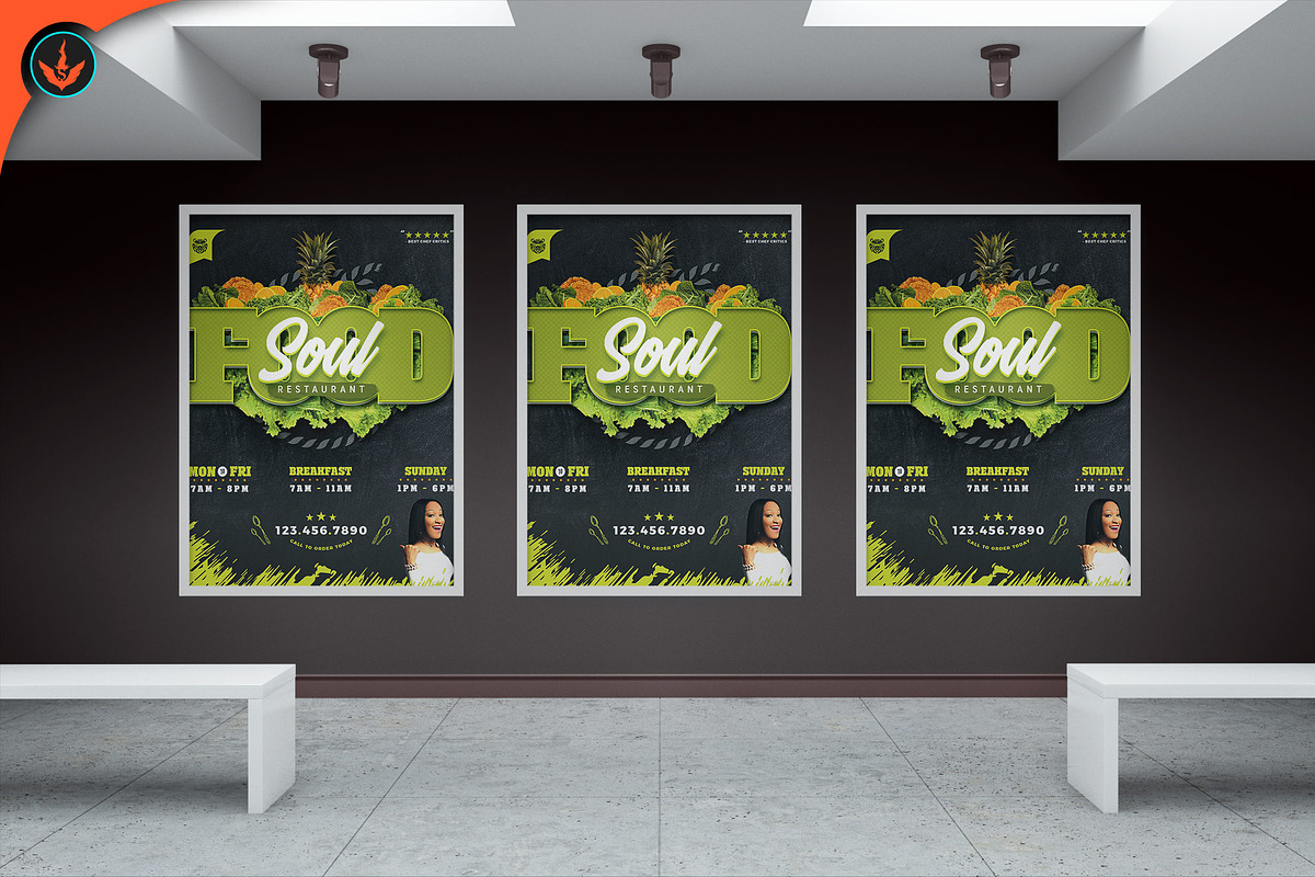 Soul Food Restaurant Menu Flyer, a Flyer Template by SeraphimChris (Photo 7 of 13)
