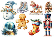 Watercolor Christmas Clipart Bundle, an Illustration by Dream Creation (Thumbnail 4 of 4)