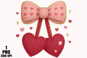 Faux Crochet Valentines Day Png, an Illustration by Daily.Designs