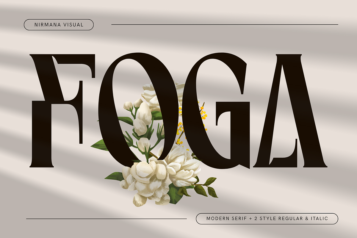 Foga - Modern Serif Logo Font, a Serif Font by Nirmana Visual (Photo 1 of 11)