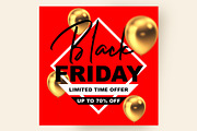 Black friday with gold balloons, a Marketing Template by Love Giftery (Thumbnail 1 of 2)