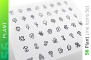 Plant Line Icons Set, an Outline Icon by Voysla's Shop (Thumbnail 1 of 4)