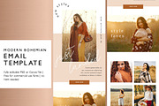 Modern Boho Email Marketing Template, an Email Template by KikiBunnyCreative (Thumbnail 1 of 7)