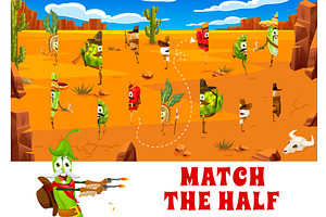 Match Half, Cartoon Cowboys