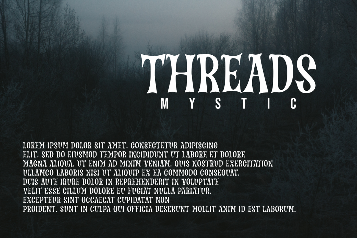 Treads Mystic - Display Font, a Serif Font by ivan_artnivora (Photo 2 of 4)