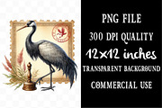 Junk Journal Bird Postage Stamp, an Illustration by Designking (Thumbnail 4 of 4)