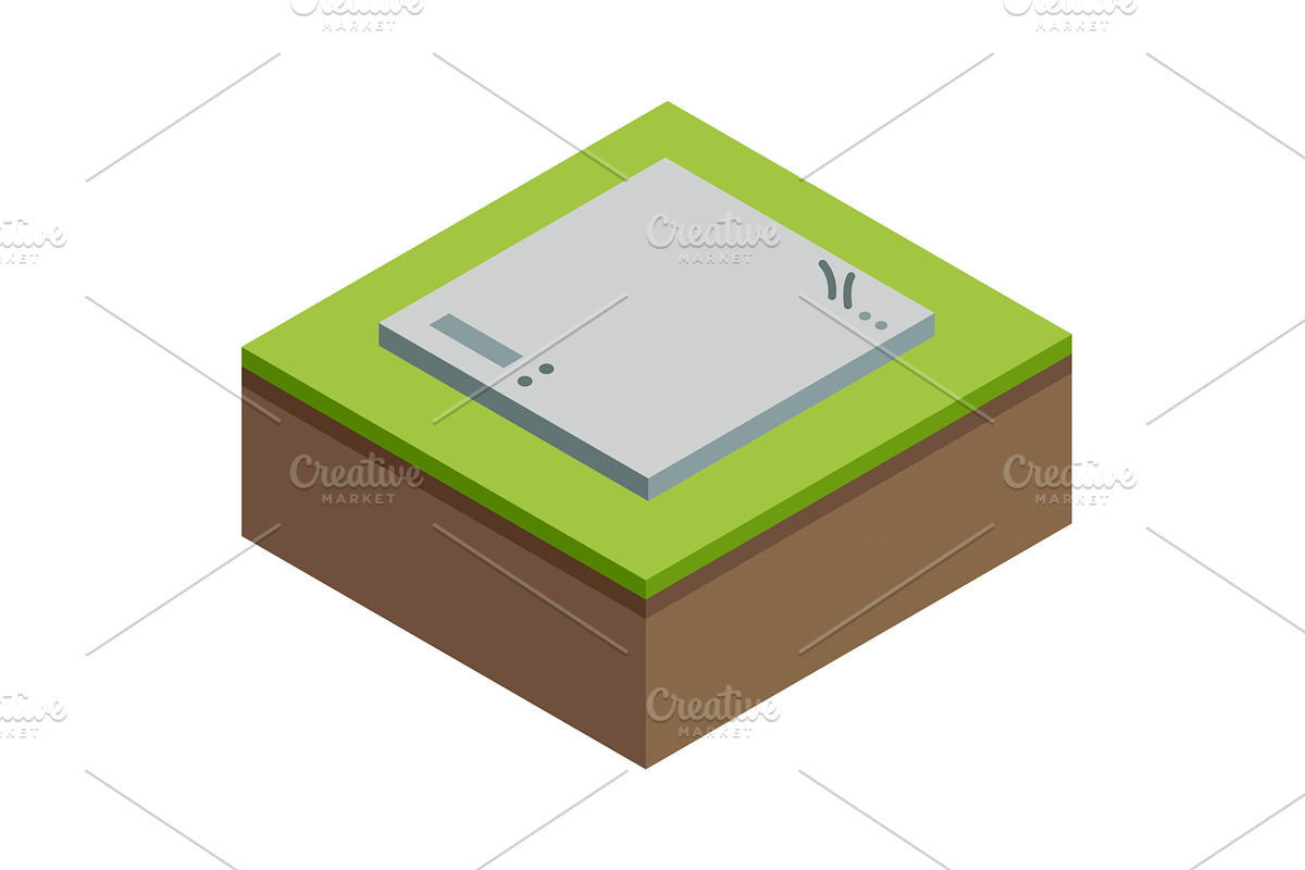 House construction Isometric stage, an Object Illustration by the8monkey