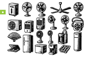 Cooling Appliances and Fan, an Object Graphic by RT Studio