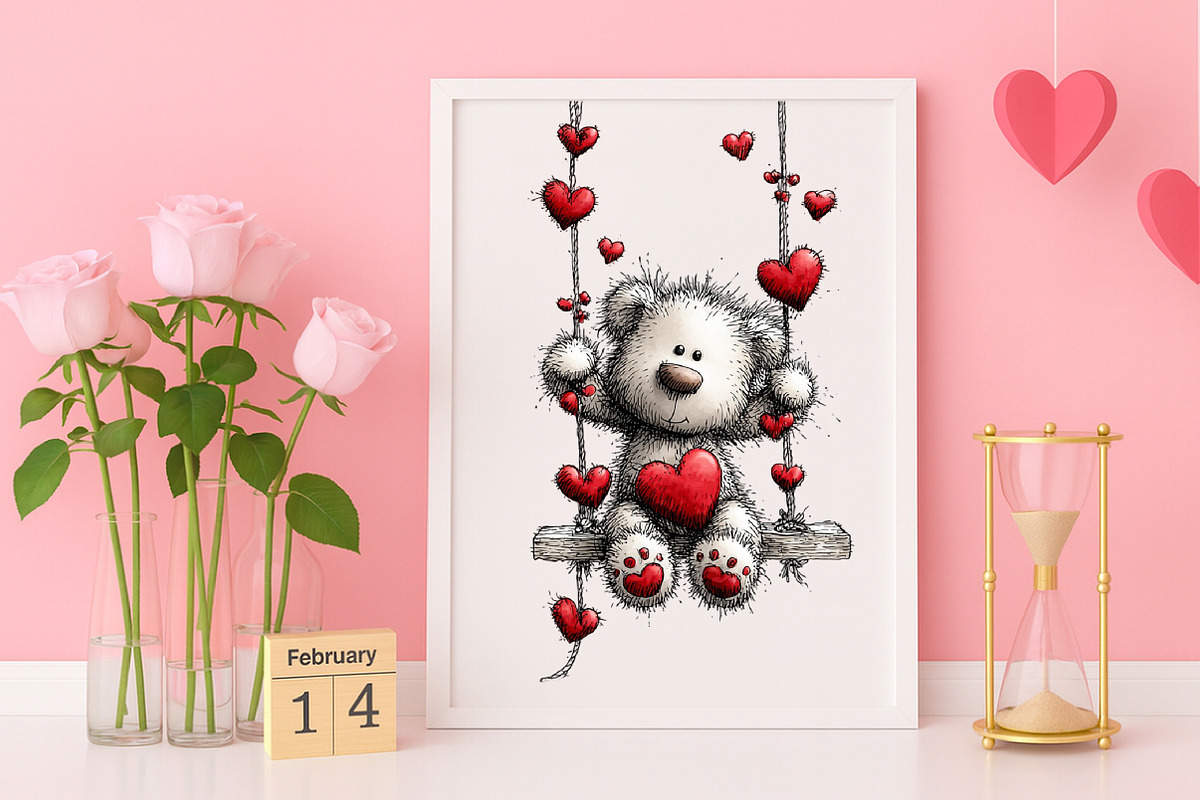 Valentine Teddy Bear Clipart Bundle, an Illustration by Canvas Craft (Photo 6 of 6)
