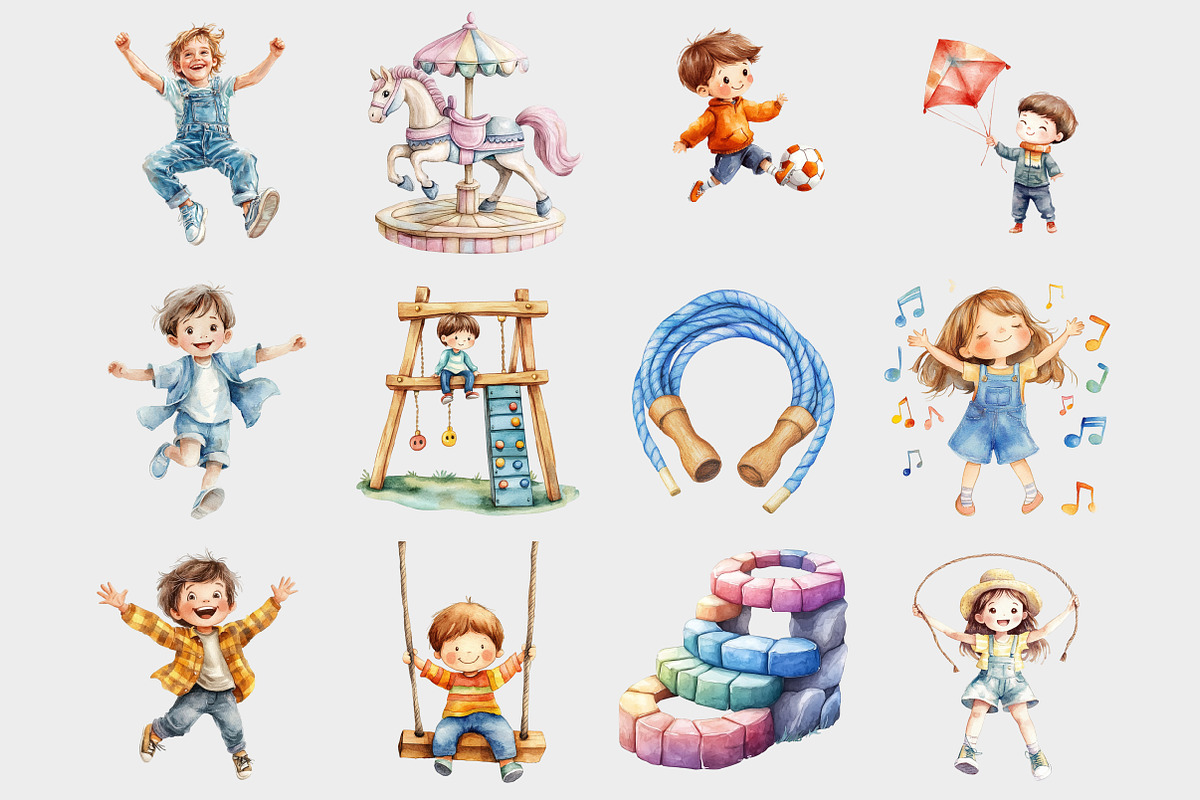 Watercolor Children’s Playground, a Seasonal Illustration by Design Market (Photo 2 of 5)