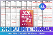 2026 Health & Fitness Journal Canva, a Stationery Template by Mustafiz (Thumbnail 1 of 10)