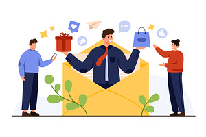 Brand Newsletter Mailing List, a Technology Illustration by Flashvector