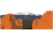 Garden of the Gods + Pikes Peak, an Illustration by Flavor Graphics (Thumbnail 1 of 3)