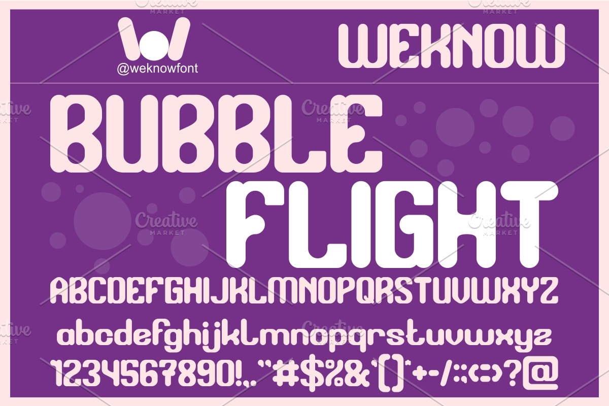 Bubble FLight font, a Sans Serif Font by weknow (Photo 1 of 8)