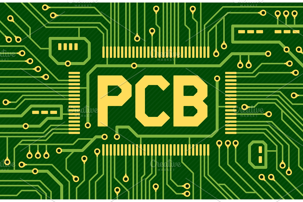 Pcb element text. Hi tech style, a Technology Illustration by YummyBuum