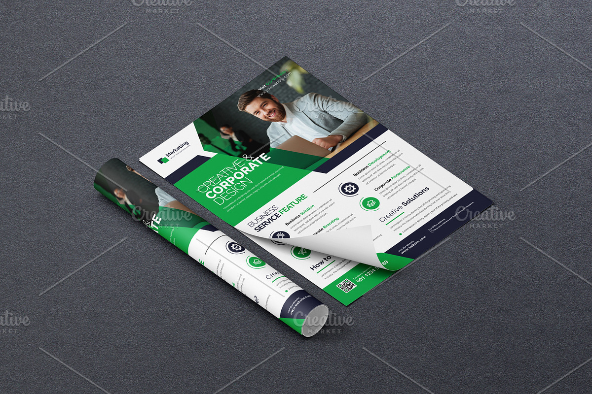 Minimalist A4 business flyer, a Flyer Template by creative-mint (Photo 3 of 5)