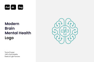 Modern Brain Mental Health Logo, a Branding & Logo Template by Luxury Logos