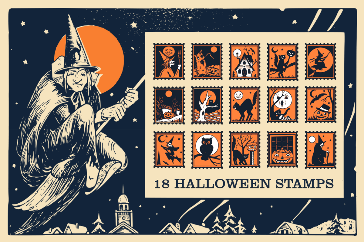 Creepy Stories: Halloween Graphics, a Seasonal Illustration by Retro Machine (Photo 8 of 14)