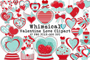 Valentine Love Clipart, an Illustration by Libby Wishes
