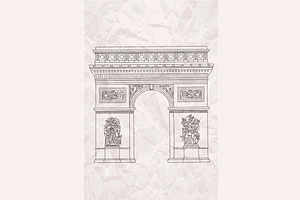 Arc De Triomphe In Paris Vector