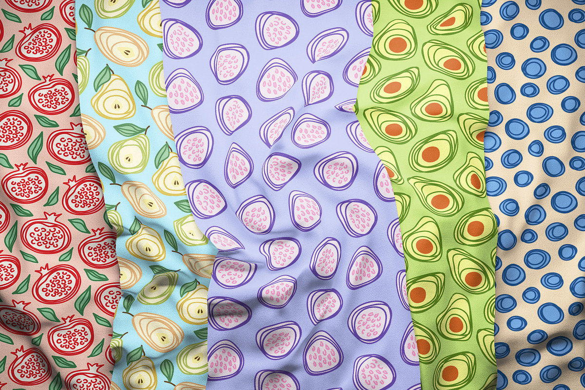 Doodle Fruits Seamless Patterns, a Pattern Graphic by Kotulska (Photo 3 of 6)
