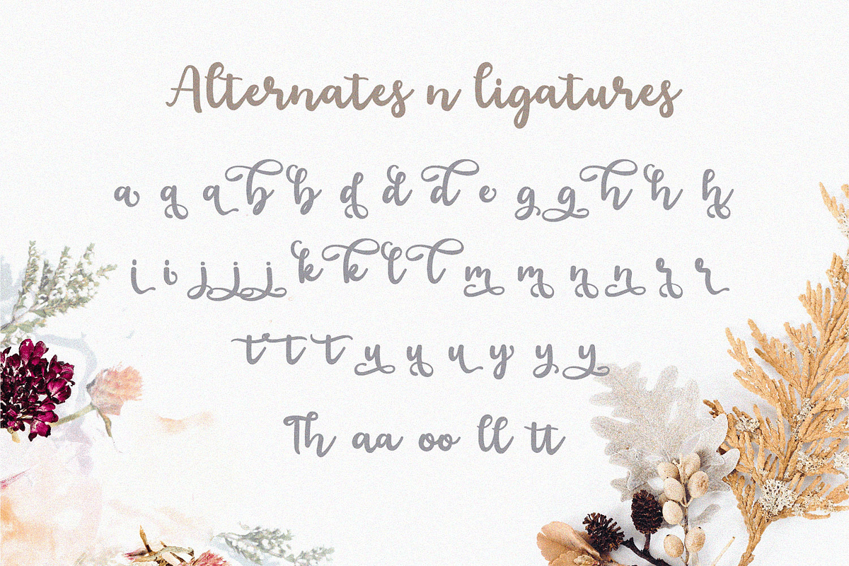 Floristy | Floral Cursive Font, a Script Font by Auratype (Photo 9 of 14)
