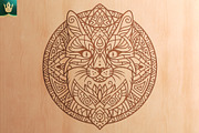 Mandala V2 | Boho Cat Vector Art, an Illustration by pixaroma (Thumbnail 7 of 10)