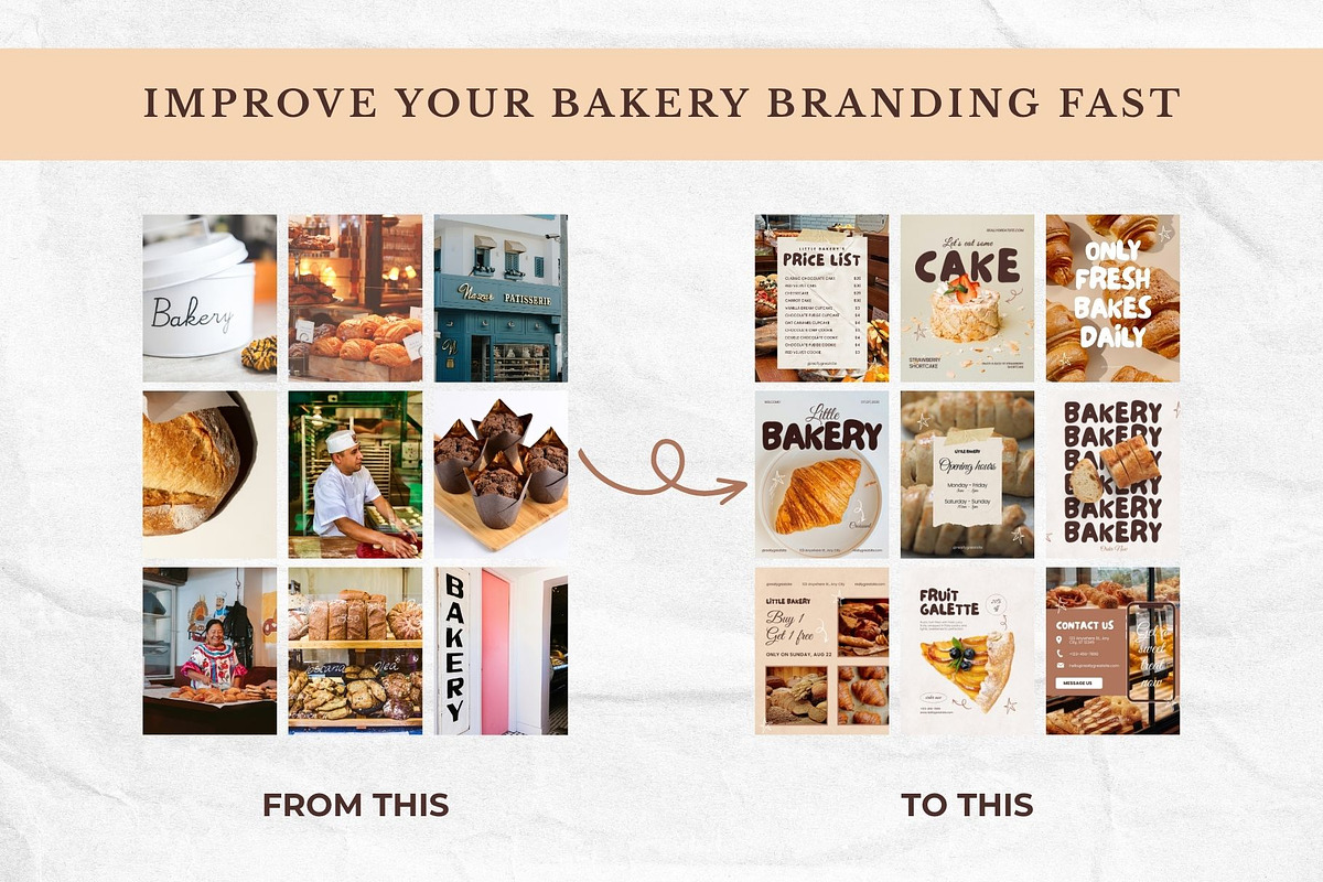 Bakery Instagram Template Canva, a Marketing Template by Anna Design Studio (Photo 8 of 11)