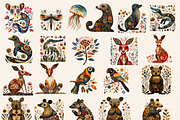 FOLK ART AUSTRALIAN ANIMALS CLIPART, an Animal Illustration by Daring Digies (Thumbnail 4 of 10)
