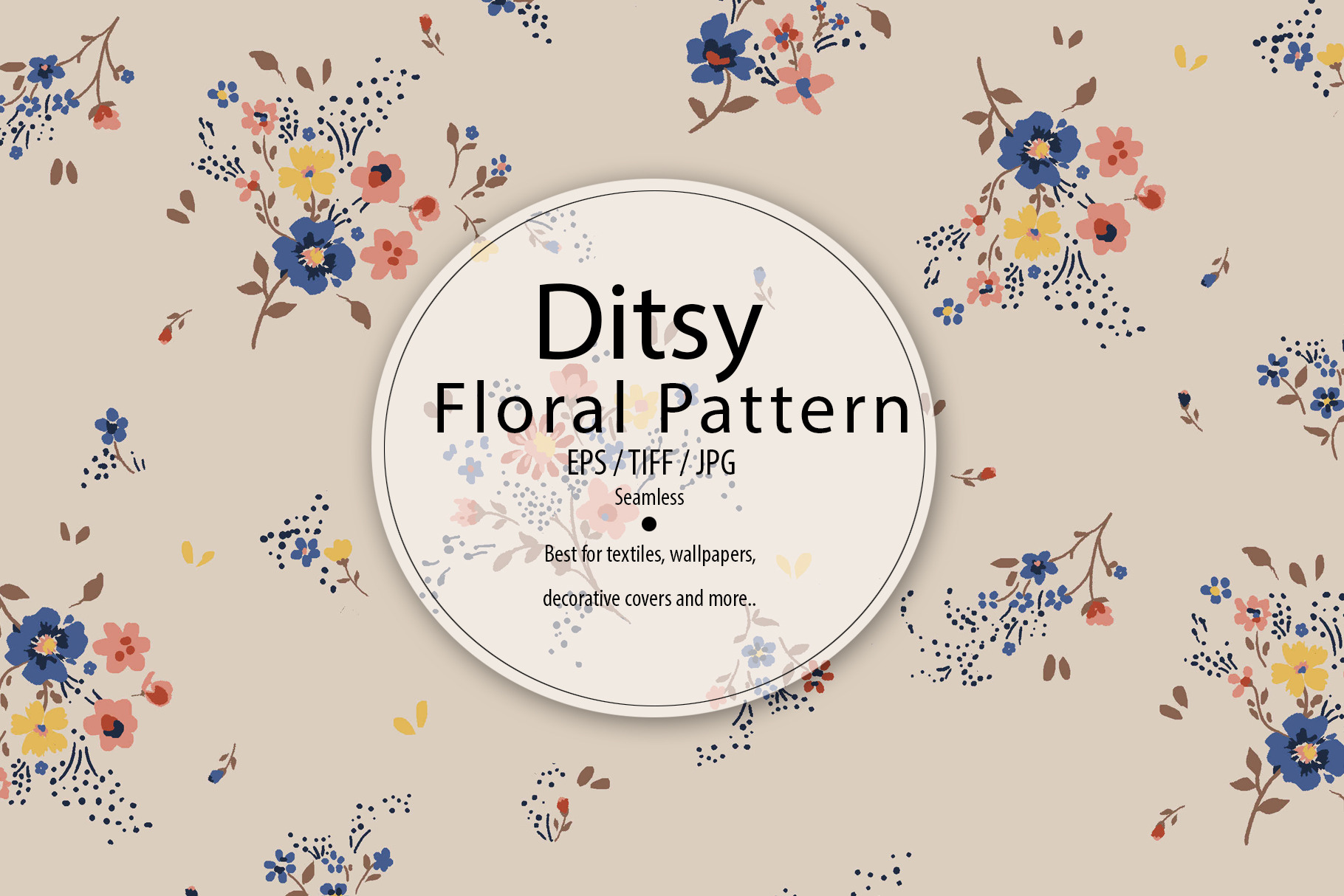 Seamless Ditsy Floral Pattern, a Pattern Graphic by IndiPixi