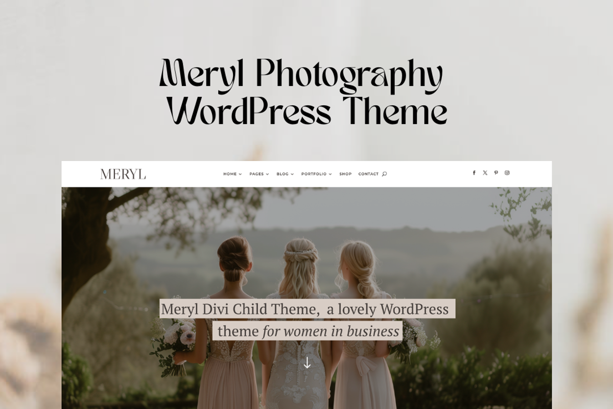 Photography Meryl WordPress Divi 5, a WordPress Template by Lovely Confetti (Photo 2 of 5)