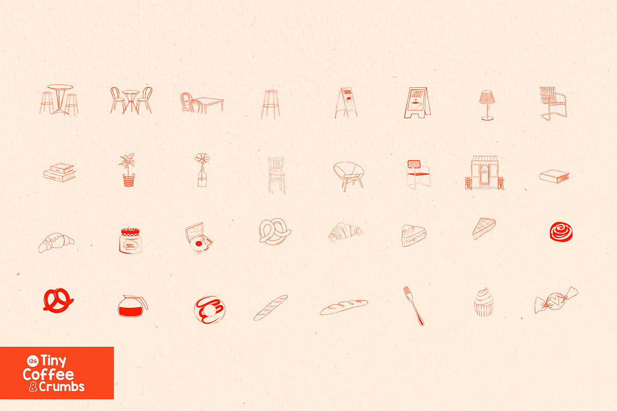 Tiny Coffee & Crumbs icons, an Object Graphic by Mio Buono (Photo 9 of 10)