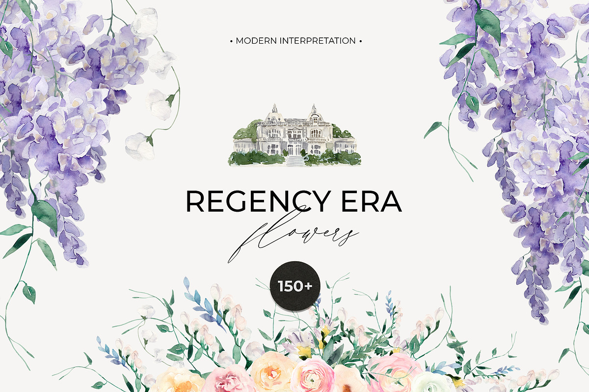 REGENCY ERA watercolor flowers, a Decorative Illustration by Lana Elanor (Photo 1 of 13)
