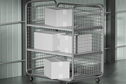 Rolling Warehouse Trolley Mockup, a Packaging Mockup by Permadi Creative (Thumbnail 4 of 5)