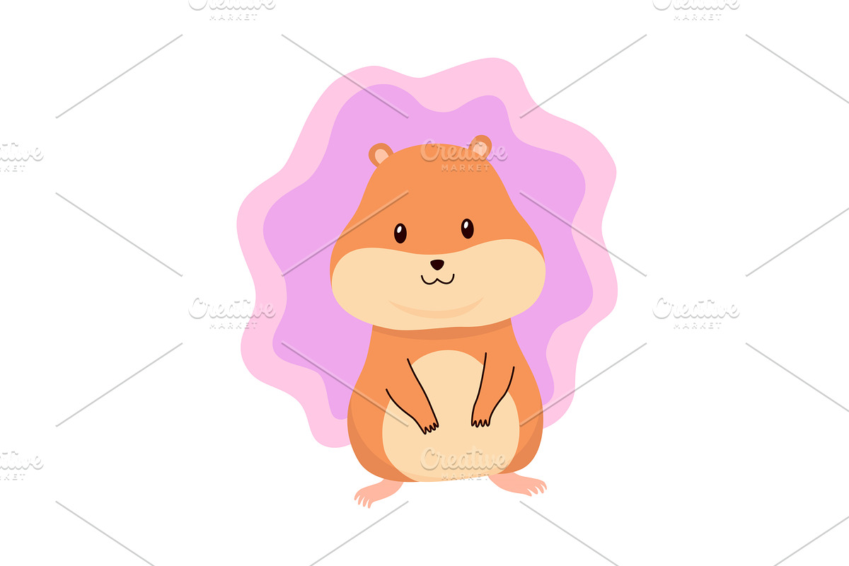 Cartoon hamster. Fluffy domestic pet, an Animal Illustration by the8monkey
