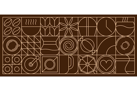 Coffee abstract modern line, a Food Illustration by Vector Tradition