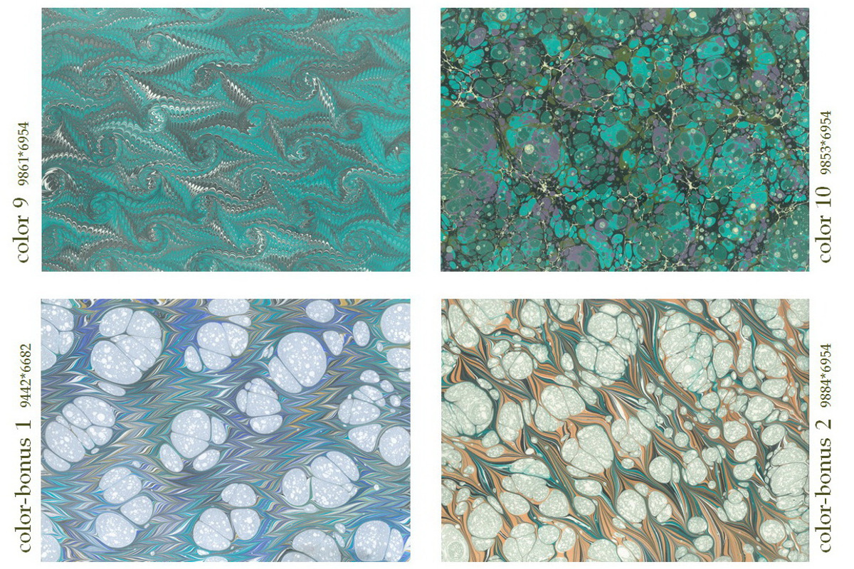 12 Hand Marbled Colorful Papers, a Texture Graphic by Marblingdom (Photo 5 of 5)