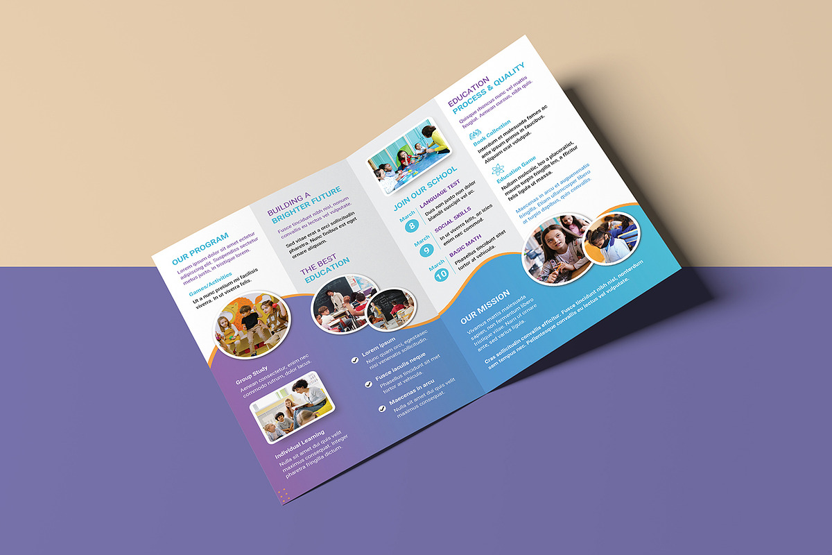 School Admission Bifold Brochure, a Brochure Template by Template Shop (Photo 6 of 6)