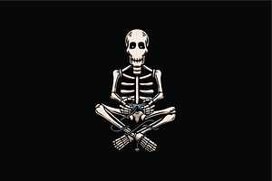 Skeleton Playing Video Game, an Object Illustration by nomlimo.com