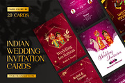 Indian Wedding Invitation Cards, an Invitation Template by Creative Hatti (Thumbnail 1 of 6)