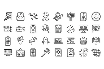 Market segmentation icons set, a Finance Illustration by Ylivdesign