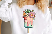 Watercolor Ice-Cream Clipart, an Illustration by GatewayDesign (Thumbnail 3 of 6)